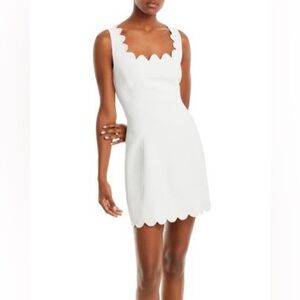 Aqua Scalloped Neckline and Hem Dress